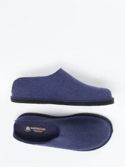 Haflinger – Hüttenschuhe aus Wollfilz Dunkelblau