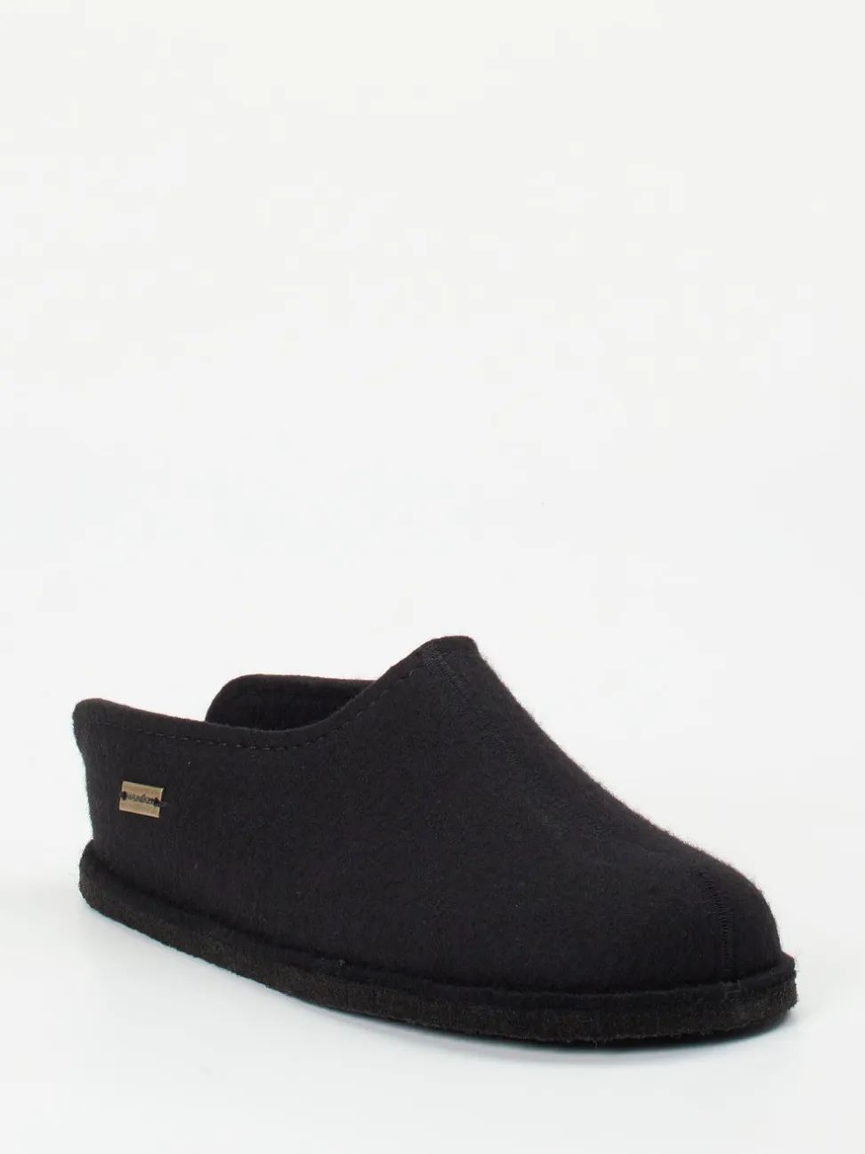 Haflinger – Hüttenschuhe aus gewalkter Schurwolle schwarz