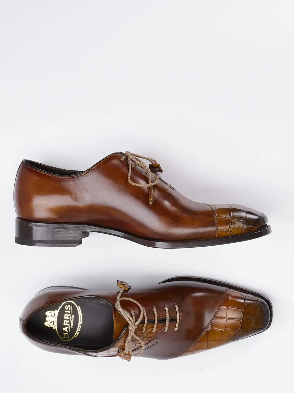 Harris – Derby-Schnürschuh aus geprägtem Leder Braun