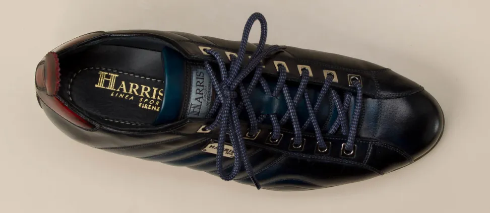 Harris – Leder-Sneaker aus Kalbleder in Nachtblau