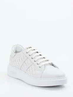 Harris – Low-Top Sneaker aus Kalbleder Weißgrau
