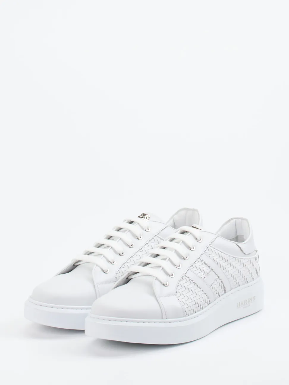 Harris – Low-Top Sneaker aus Kalbleder Weißgrau