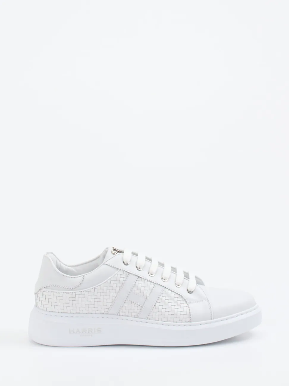 Harris – Low-Top Sneaker aus Kalbleder Weißgrau