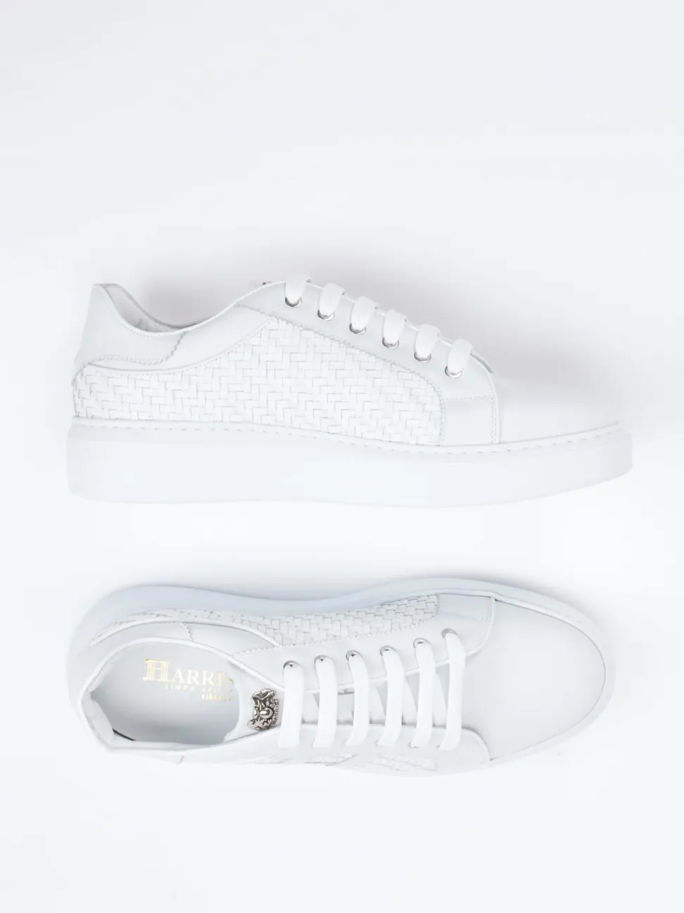 Harris – Low-Top Sneaker aus Kalbleder Weißgrau