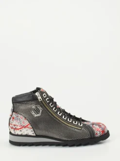 Harris – Schnürboots aus geprägtem Leder dunkelgrau