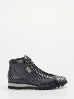Harris – Schnürboots aus geprägtem Leder Grau