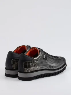 Harris – Schnürschuh aus geprägtem Leder in Grau