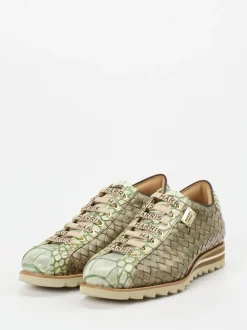 Harris – Sneaker aus Flechtleder in Salbeigrün