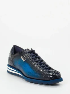 Harris – Sneaker aus geprägtem Leder in Blau