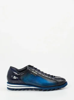 Harris – Sneaker aus geprägtem Leder in Blau