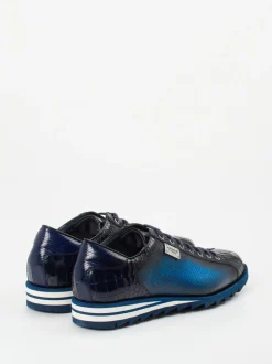 Harris – Sneaker aus geprägtem Leder in Blau