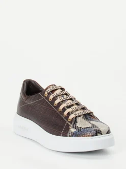 Harris – Sneaker aus geprägtem Leder Dunkelbraun
