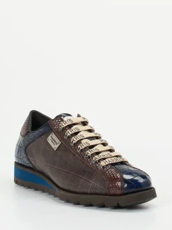 Harris – Sneaker aus geprägtem Leder Dunkelbraun
