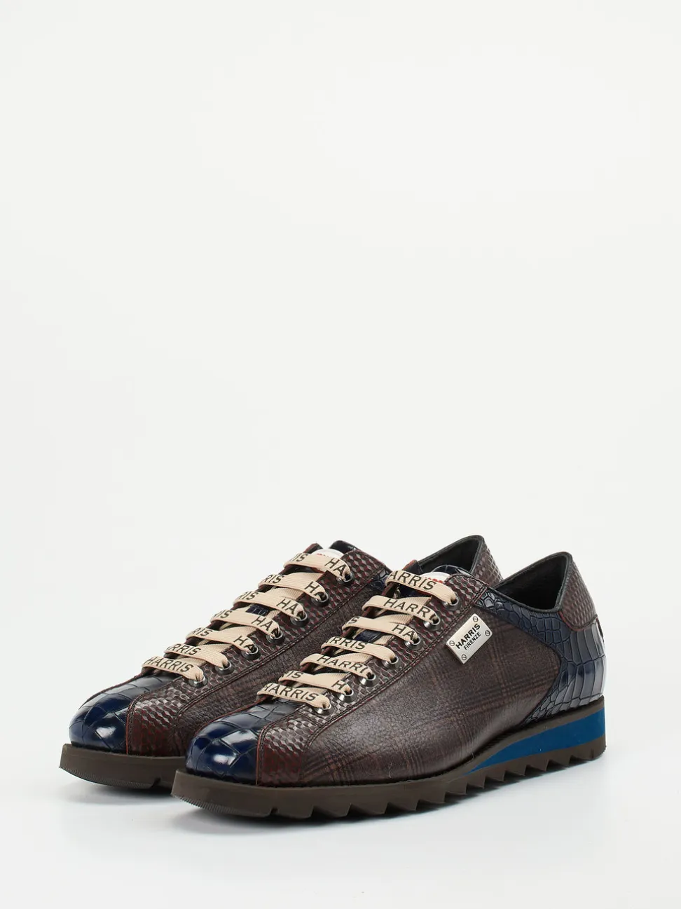 Harris – Sneaker aus geprägtem Leder Dunkelbraun