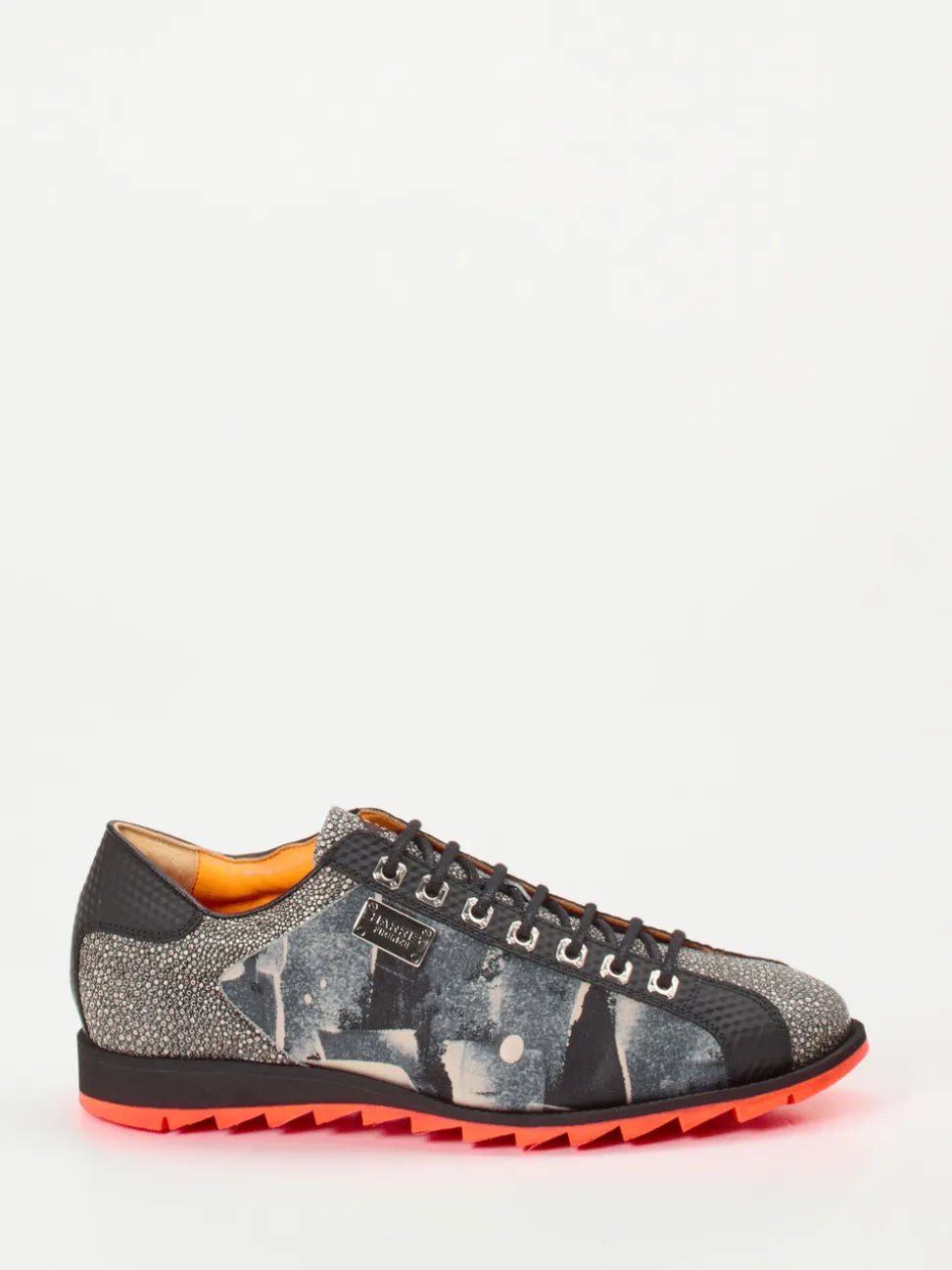 Harris – Sneaker aus geprägtem Leder in Schwarz