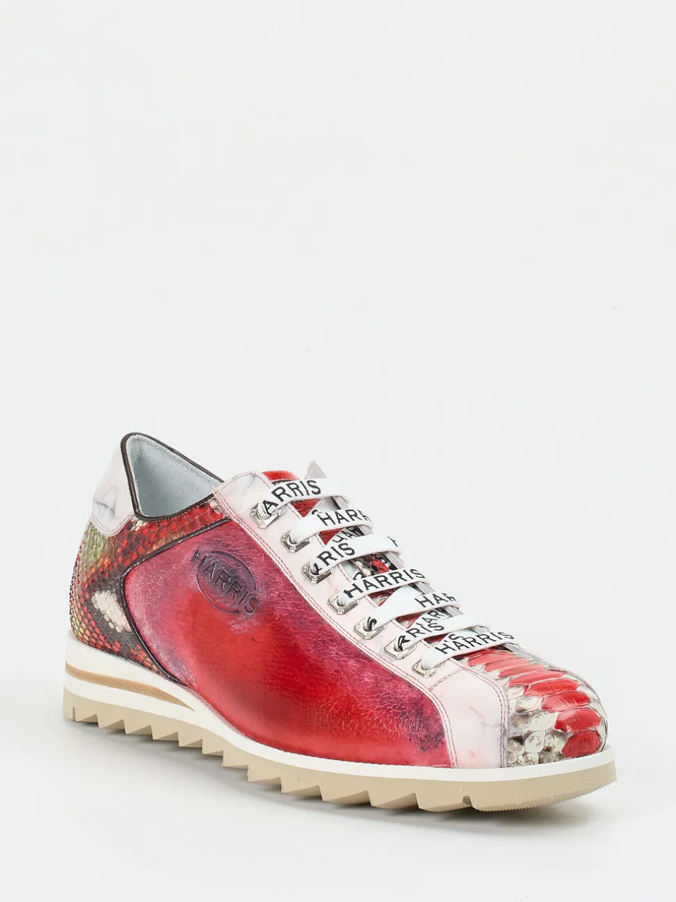 Harris – Sneaker aus geprägtem Leder in Rot