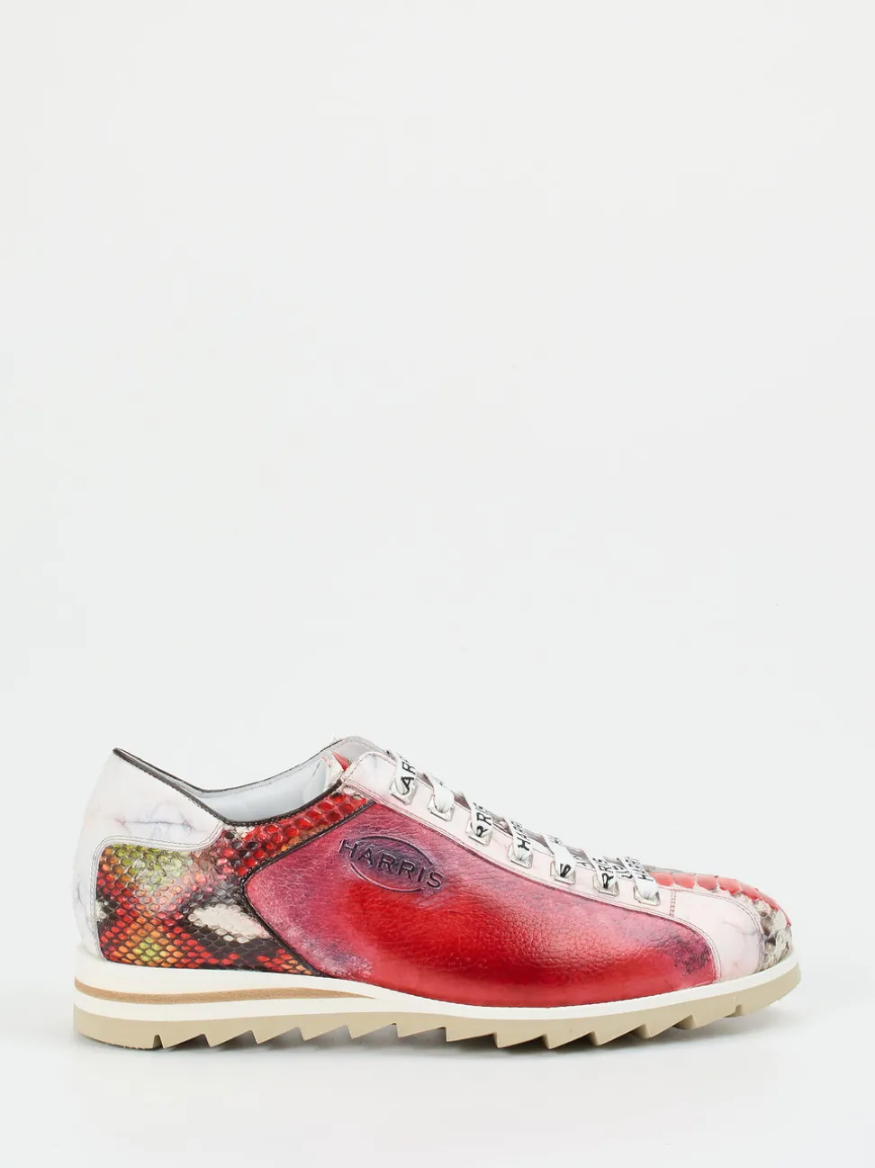 Harris – Sneaker aus geprägtem Leder in Rot