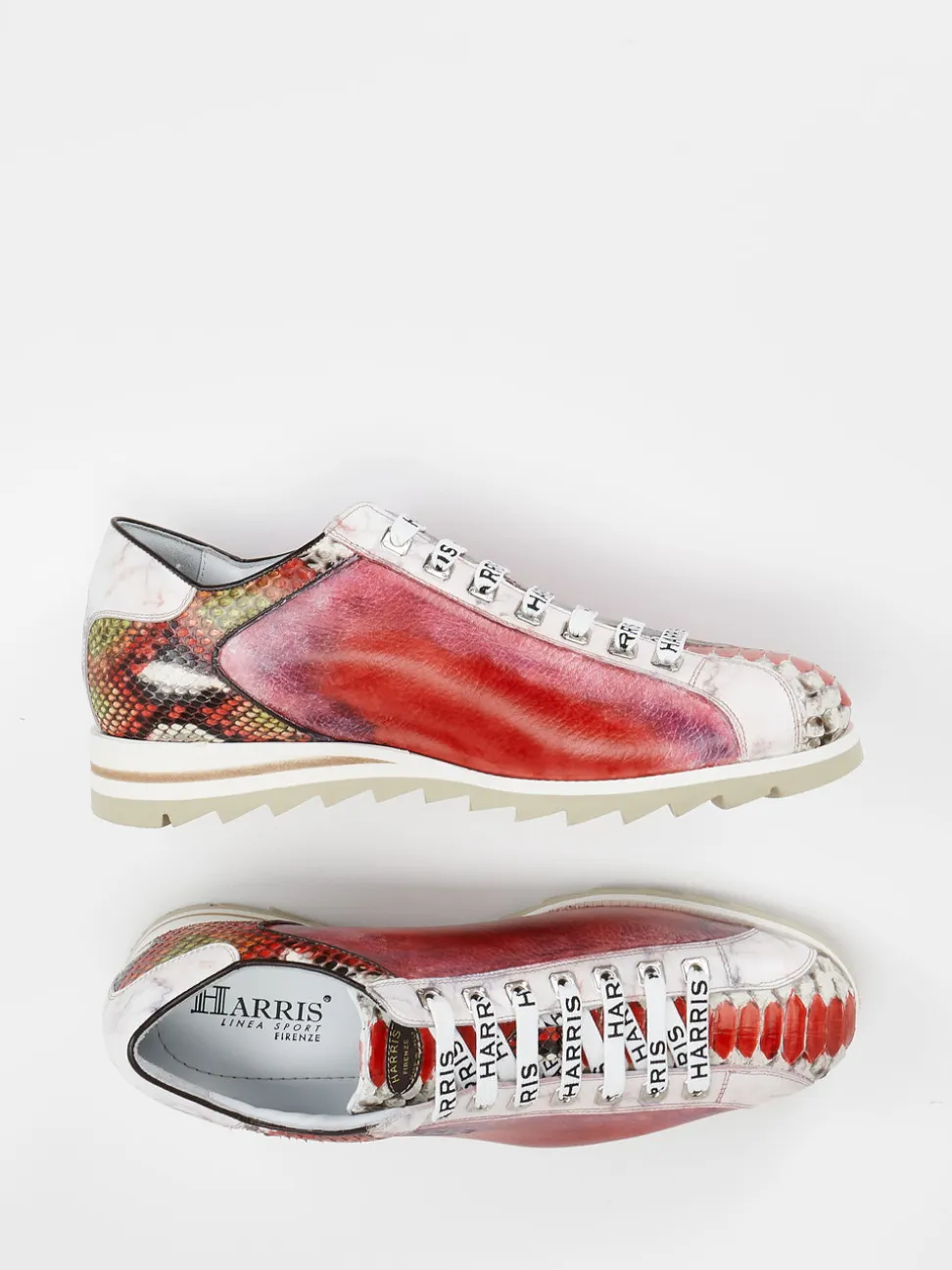 Harris – Sneaker aus geprägtem Leder in Rot