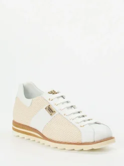 Harris – Sneaker aus geprägtem Leder in Beige