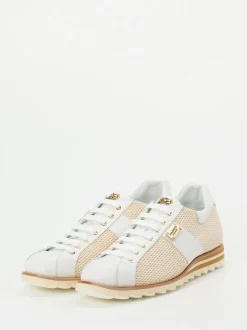 Harris – Sneaker aus geprägtem Leder in Beige