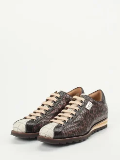 Harris – Sneaker aus geprägtem Leder mit Karo-Details