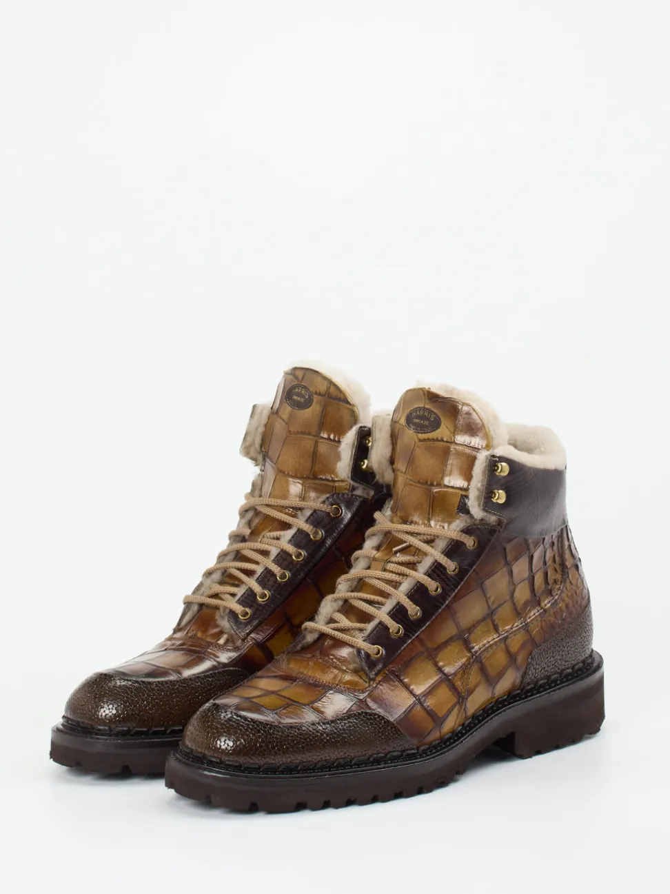 Harris – Stiefeletten aus geprägtem Leder in Braun