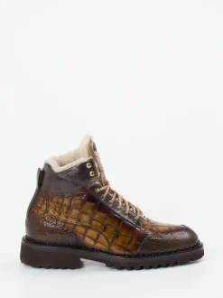 Harris – Stiefeletten aus geprägtem Leder in Braun
