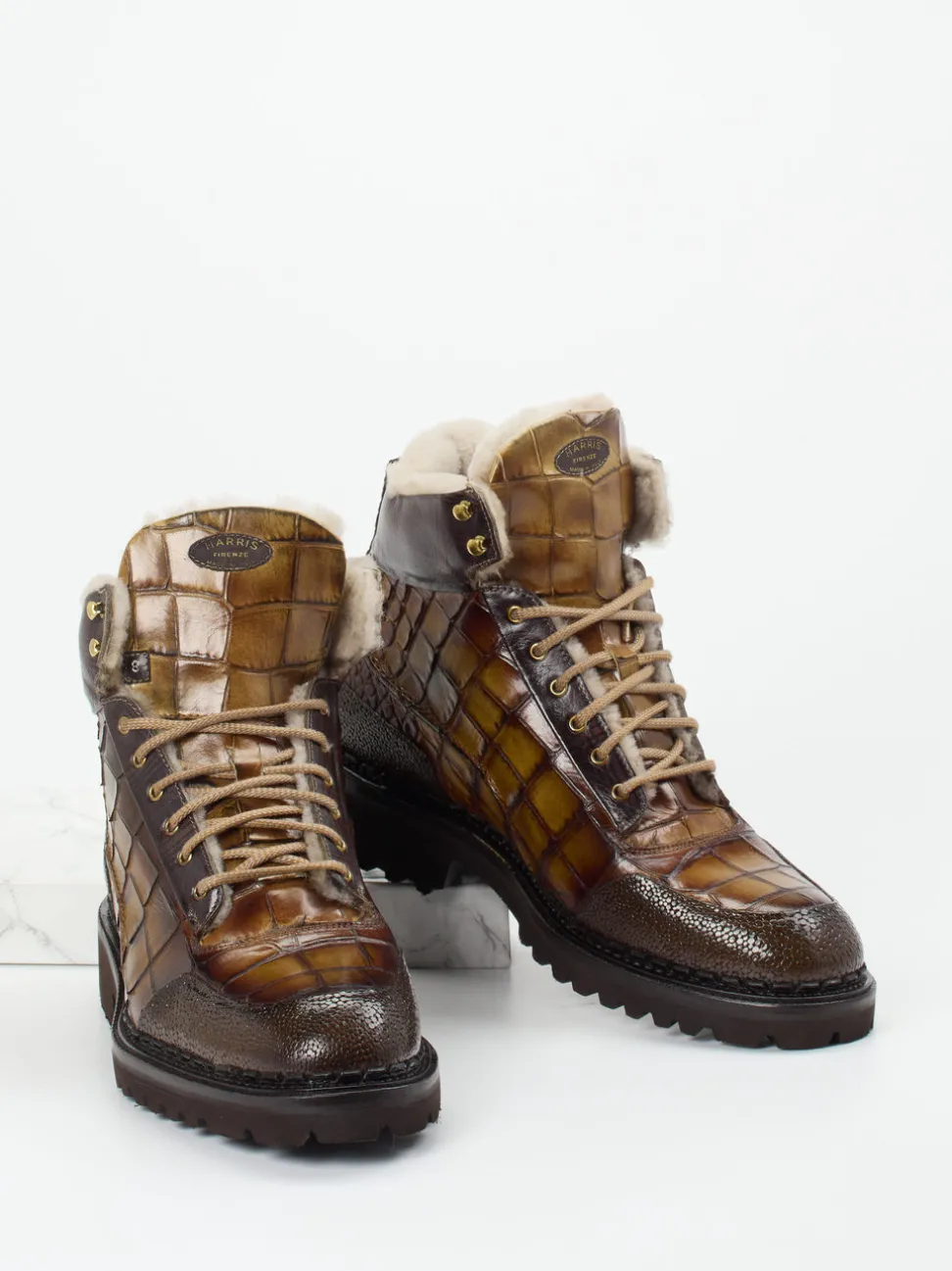 Harris – Stiefeletten aus geprägtem Leder in Braun