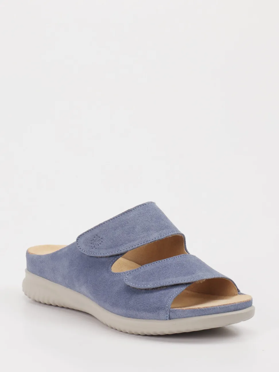 Hartjes – Komfort-Pantoletten aus Veloursleder blau