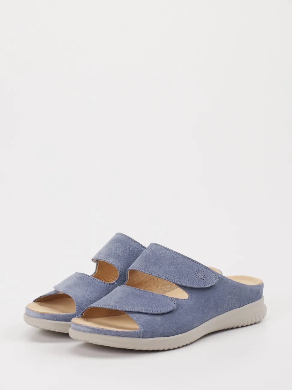 Hartjes – Komfort-Pantoletten aus Veloursleder blau