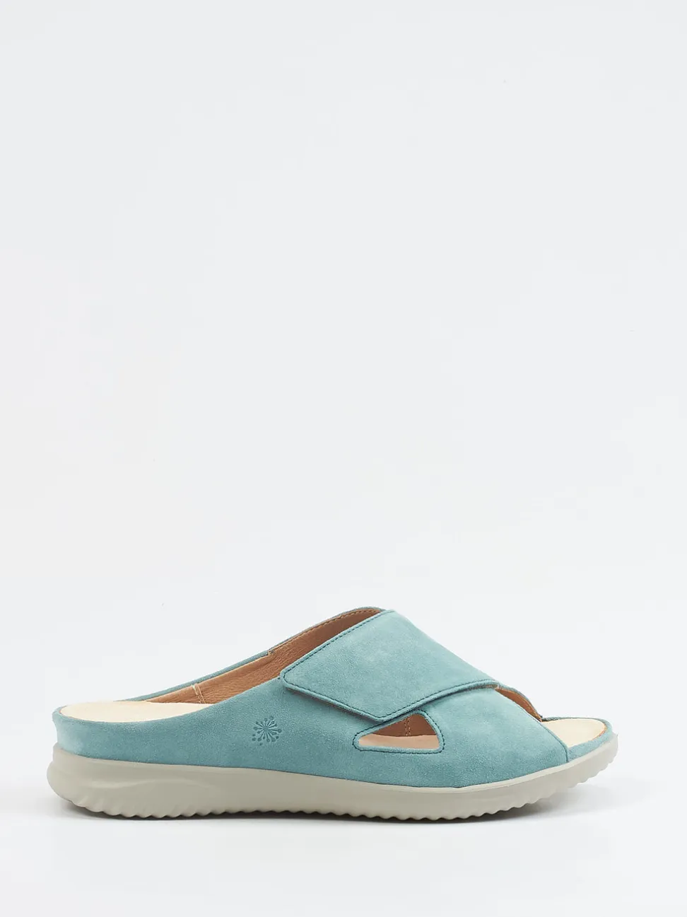 Hartjes – Komfort-Pantolette aus Veloursleder Aquamarin
