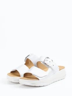 Hartjes – Komfort-Pantolette aus Metallic-Leder grau