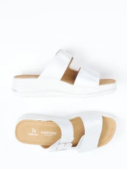 Hartjes – Komfort-Pantolette aus Metallic-Leder grau