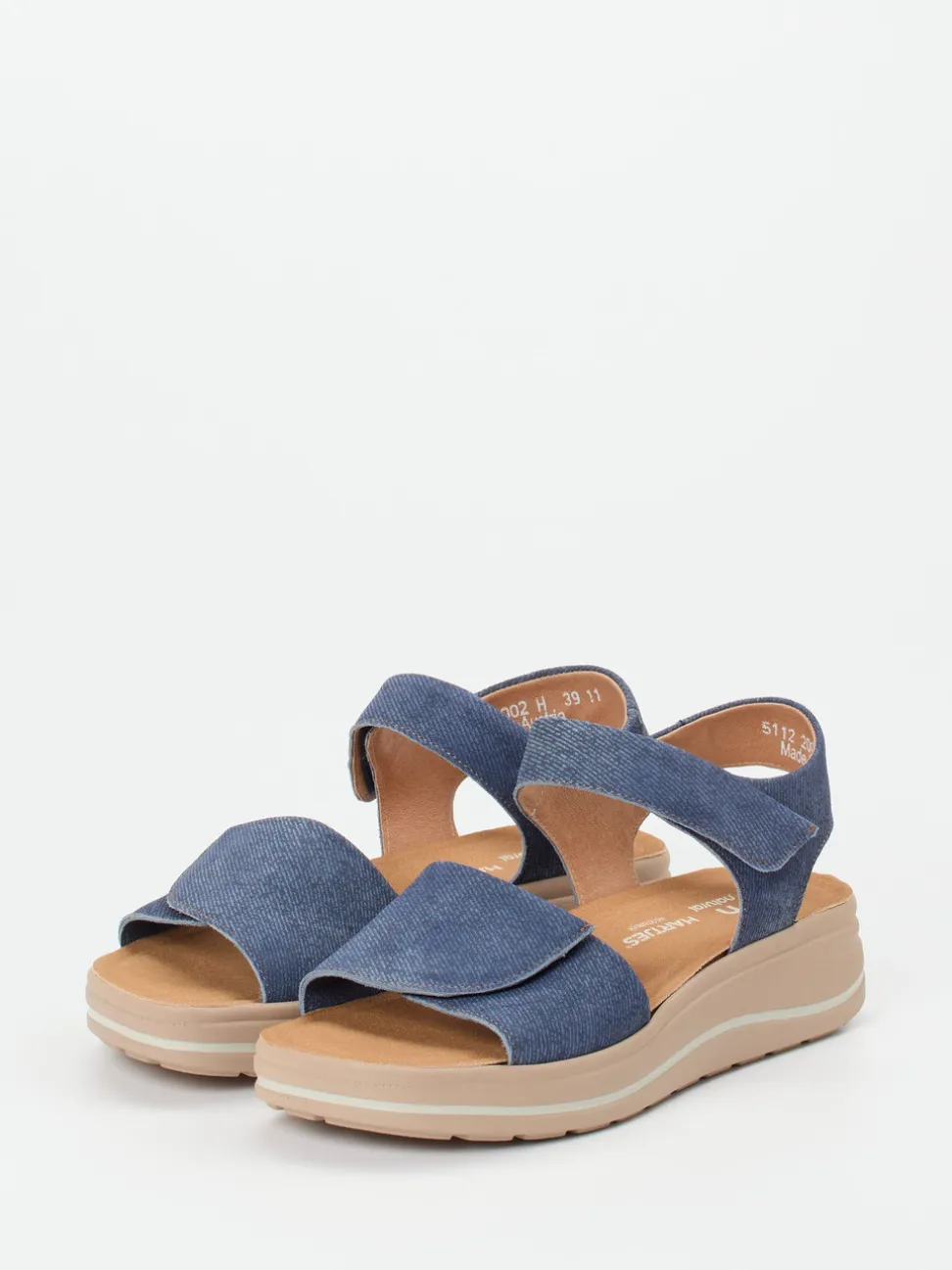 Hartjes – Komfortsandale aus Veloursleder denimblau