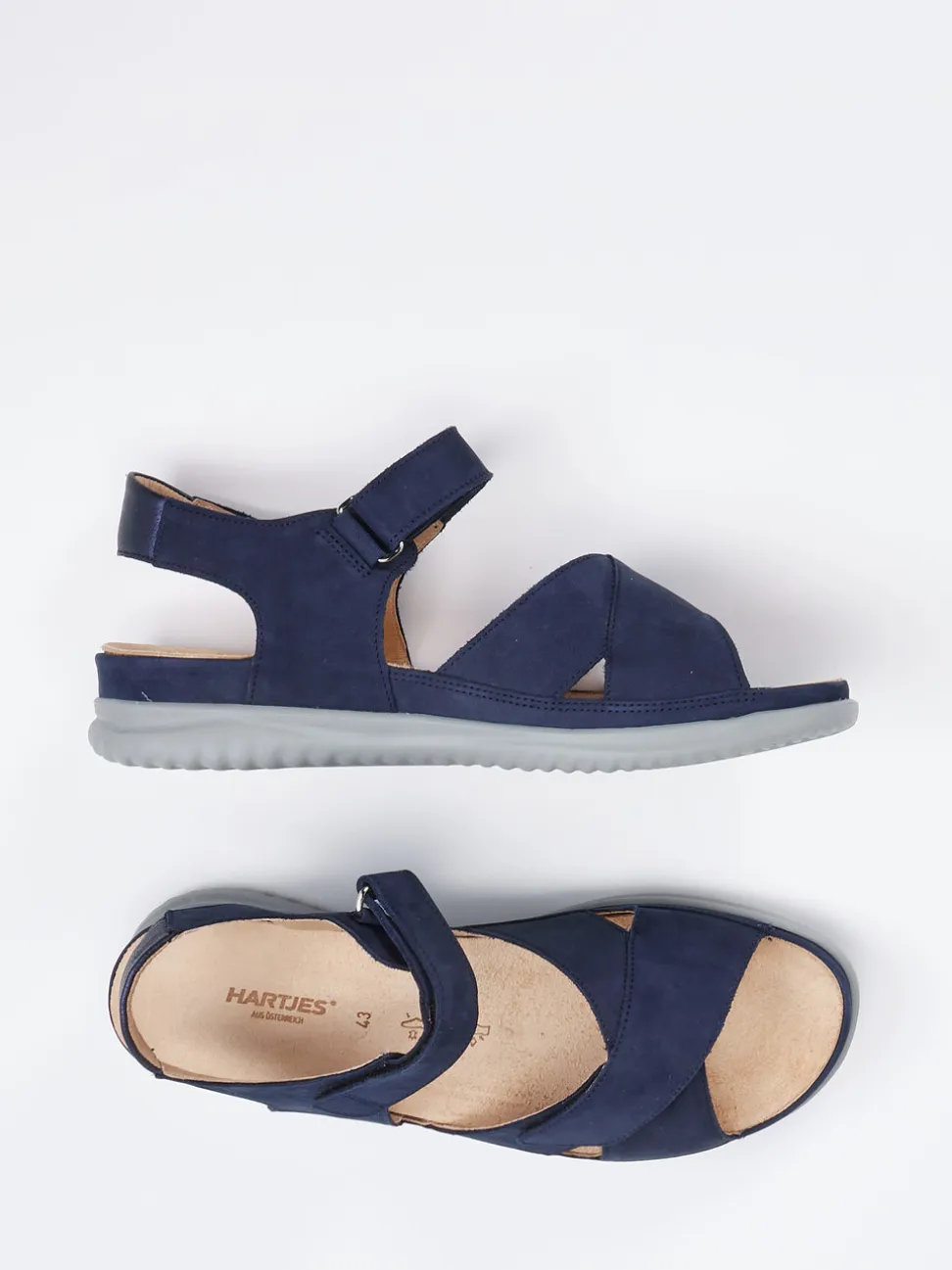 Hartjes – Komfortsandalen aus Nubukleder marineblau