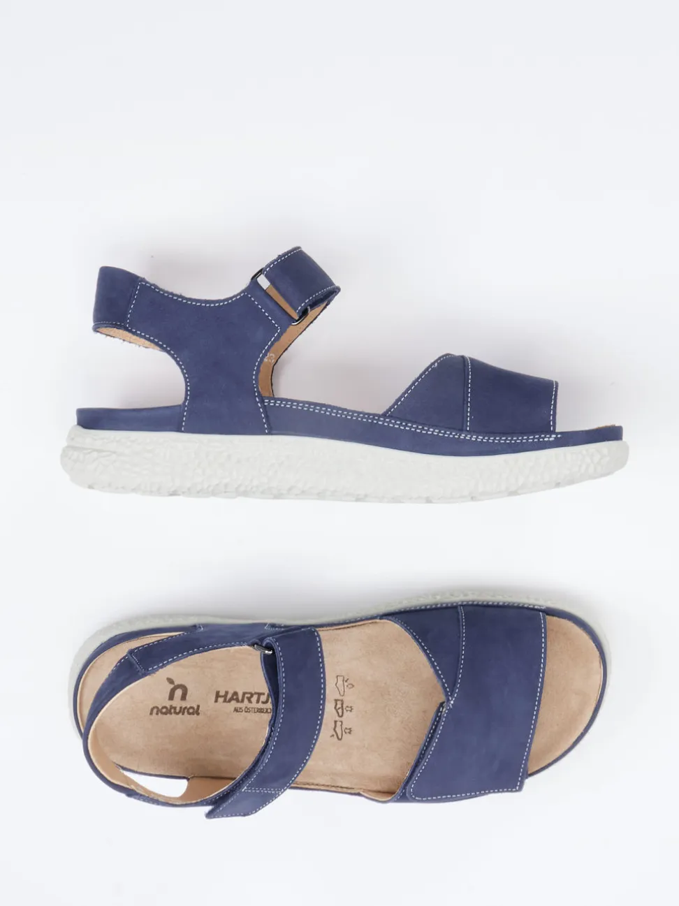 Hartjes – Komfortsandalen aus Nubukleder Marineblau