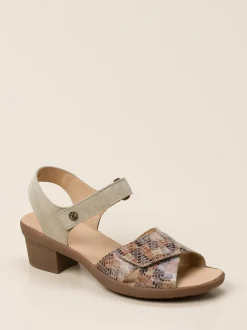 Hartjes – Komfort-Sandalen aus Veloursleder beigegrau