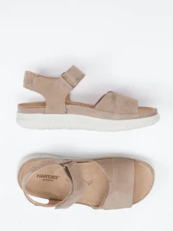 Hartjes – Komfortsandalen aus Nubukleder Beige