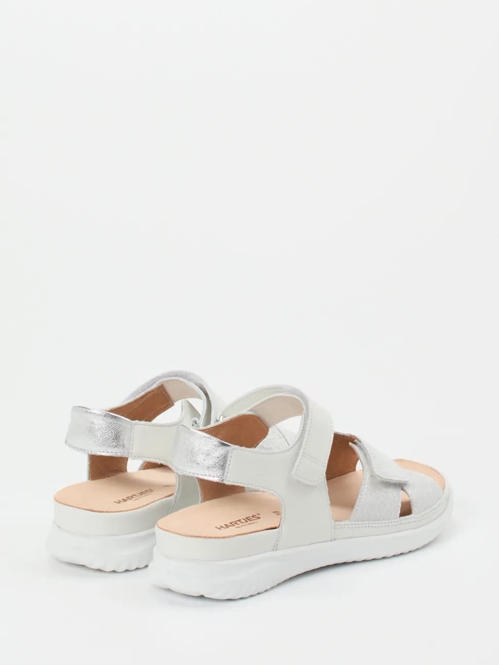 Hartjes – Komfortsandalen aus geprägtem Leder Offwhite