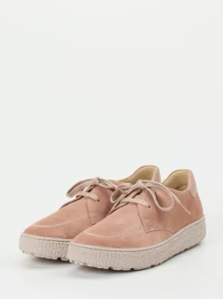 Hartjes – Komfort-Schnürschuhe aus Veloursleder rosa