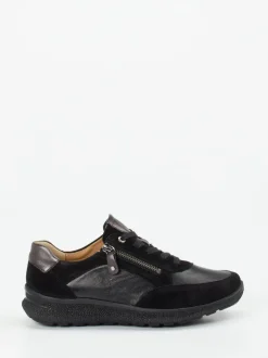 Hartjes – Komfort-Sneaker aus Velours- und Glattleder Schwarz