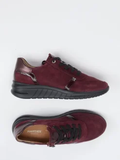 Hartjes – Komfort-Sneaker aus Veloursleder bordeaux