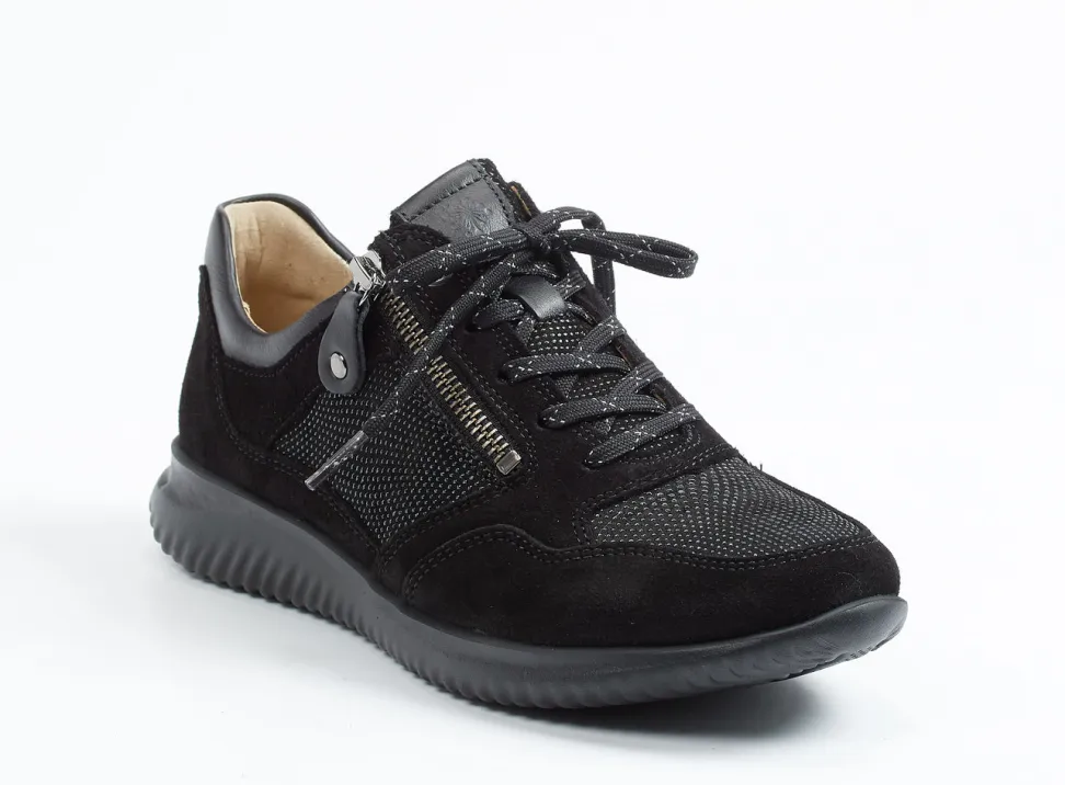 Hartjes – Komfort-Sneaker aus Veloursleder schwarz