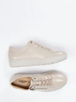 Hartjes – Komfort-Sneaker aus Lackleder Beige