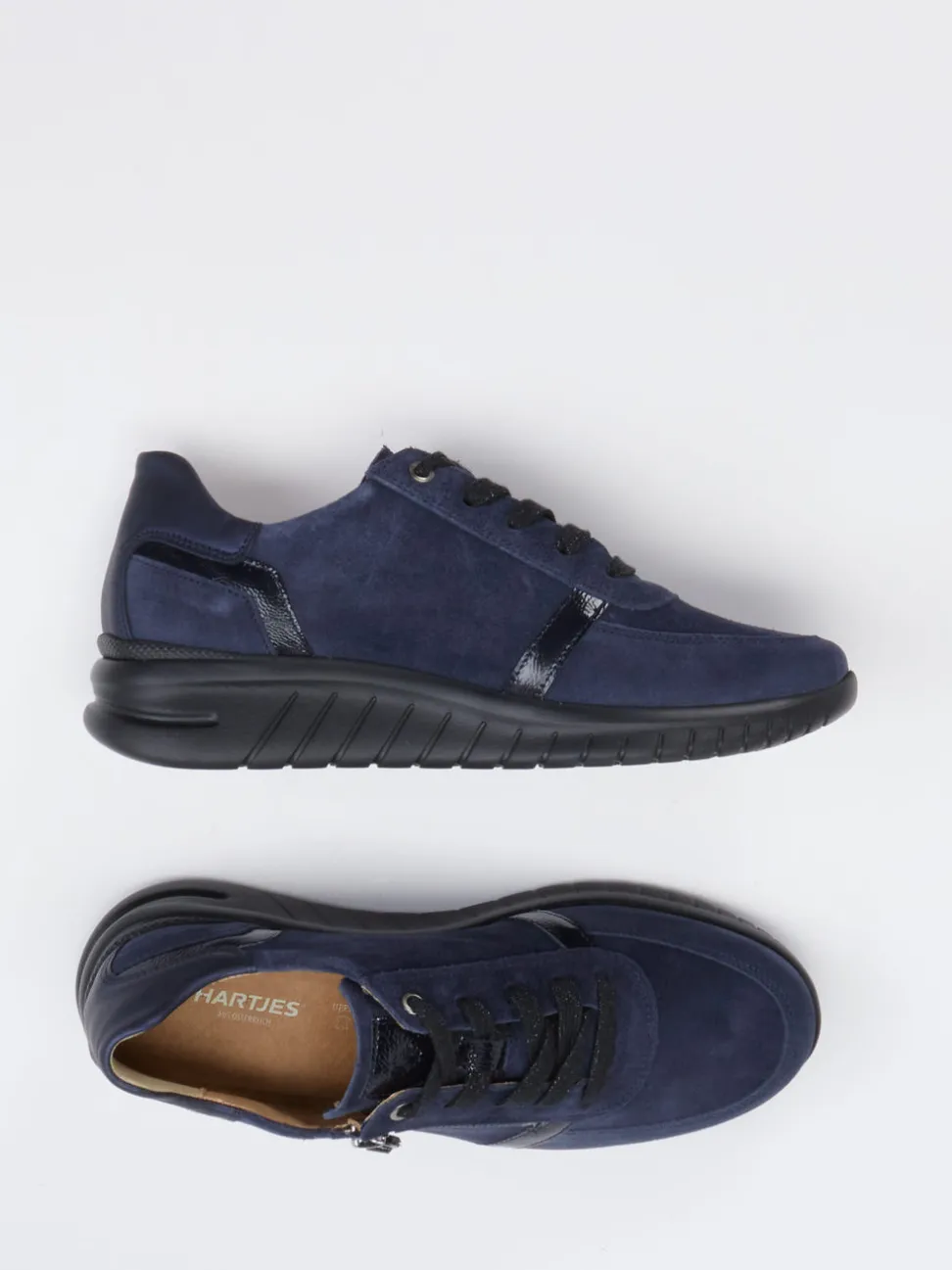 Hartjes – Komfort-Sneaker aus Veloursleder dunkelblau