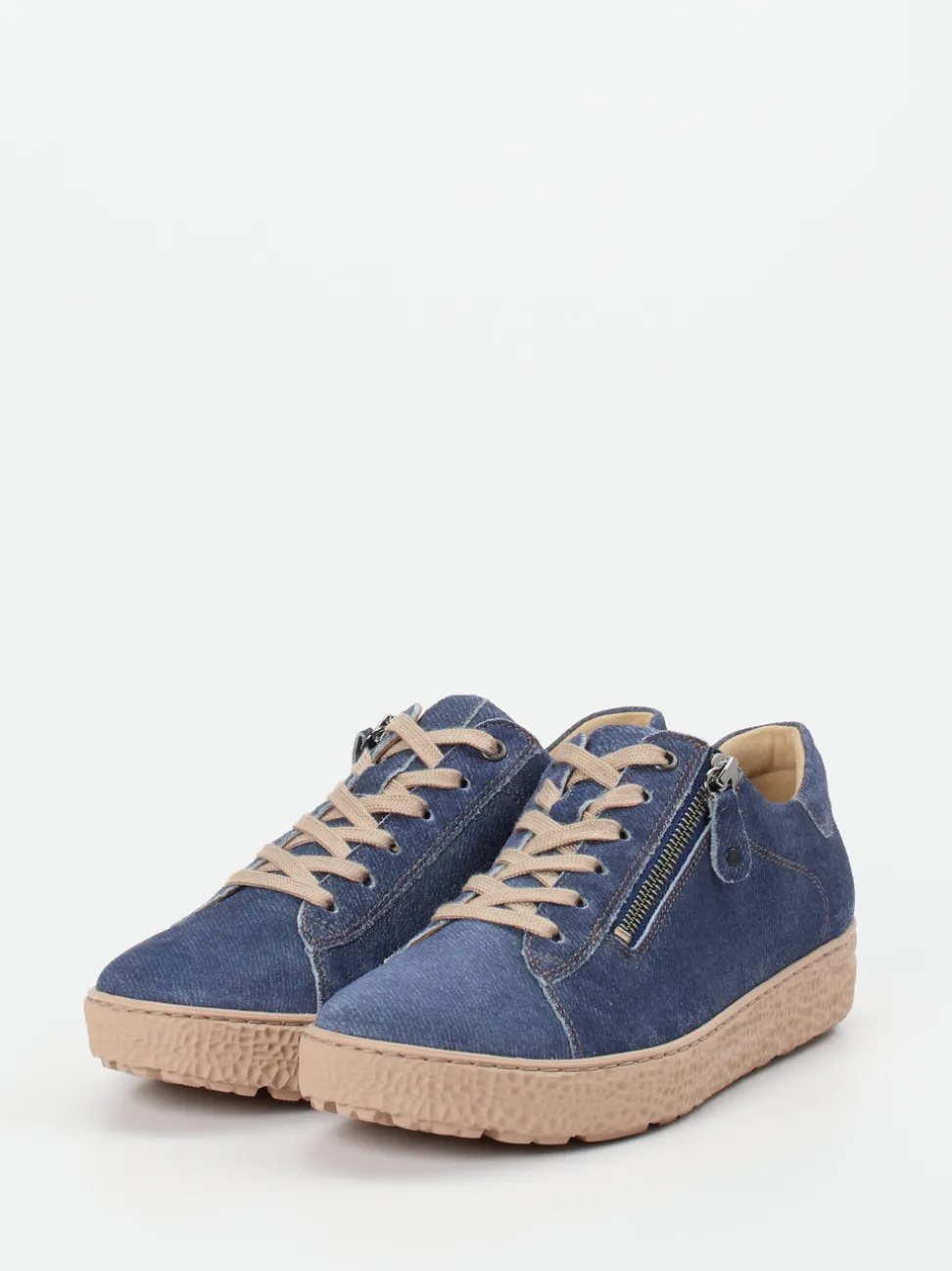 Hartjes – Komfort-Sneaker aus Veloursleder jeansblau