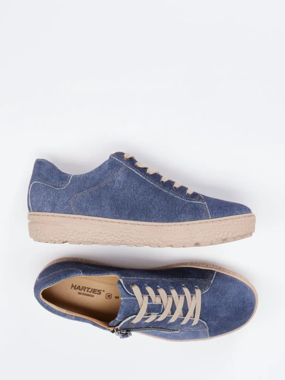 Hartjes – Komfort-Sneaker aus Veloursleder jeansblau