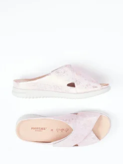 Hartjes – Pantolette aus geprägtem Leder rosé-metallic