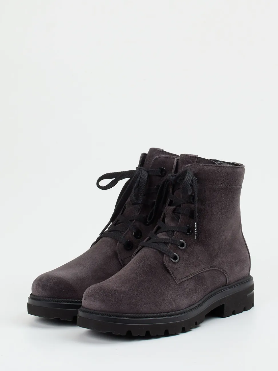Hartjes – Schnürboots aus Veloursleder in Grau