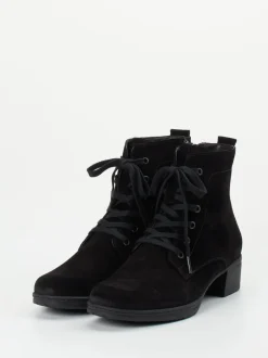 Hartjes – Schnür-Boots aus Veloursleder schwarz